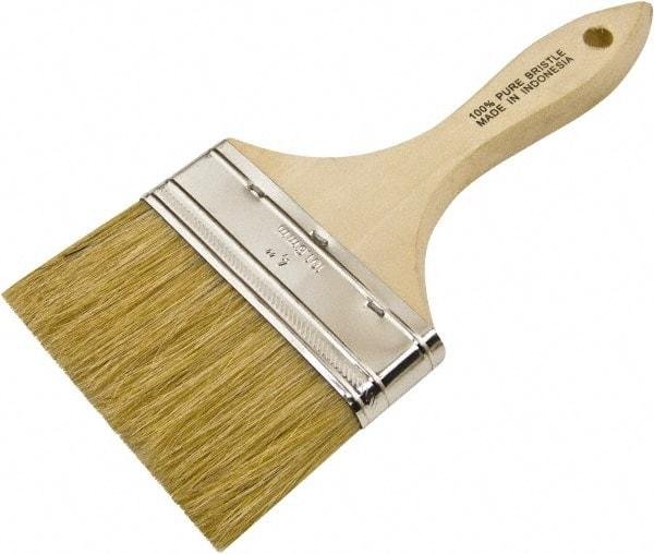 Wooster Brush - 4" Flat Hog Chip Brush - 2" Bristle Length, 5-3/4" Wood Beavertail Handle - All Tool & Supply