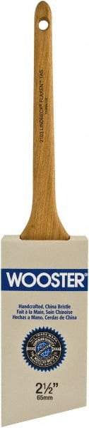 Wooster Brush - 2-1/2" Angled Hog Sash Brush - 2-7/16" Bristle Length, 8" Maple Rattail Handle - All Tool & Supply