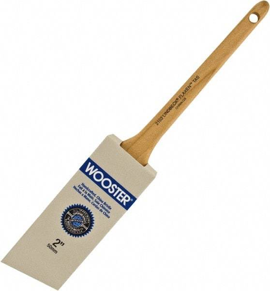 Wooster Brush - 2" Angled Hog Sash Brush - 2-3/16" Bristle Length, 8" Maple Rattail Handle - All Tool & Supply