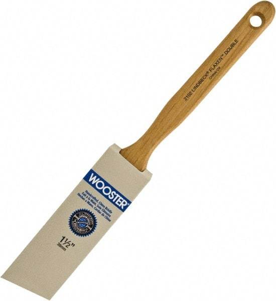 Wooster Brush - 1-1/2" Angled Hog Sash Brush - 2-7/16" Bristle Length, 7-7/8" Maple Fluted Handle - All Tool & Supply