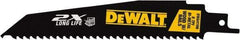 DeWALT - 6" Long x 1" Thick, High Speed Steel Reciprocating Saw Blade - Tapered Profile, 6 TPI, Toothed Edge, Universal Shank - All Tool & Supply