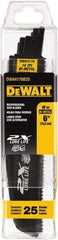 DeWALT - 6" Long x 1" Thick, High Speed Steel Reciprocating Saw Blade - Straight Profile, 10 TPI, Toothed Edge, Universal Shank - All Tool & Supply