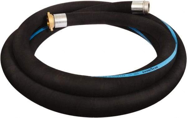 Alliance Hose & Rubber - 4" ID x 4.45 OD, 150 Working psi, Black Synthetic Rubber Water & Discharge Hose - Male x Female NPSH Ends, 20' Long, -25 to 200°F - All Tool & Supply