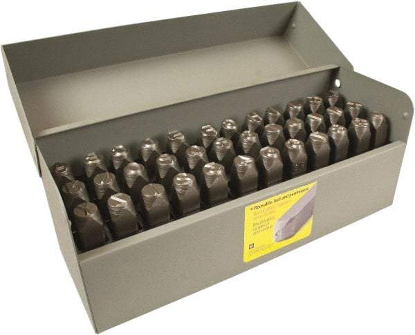 C.H. Hanson - 36 Piece, 1/8" Character Steel Stamp Set - Letters & Figures, Low Stress Round Face Full - All Tool & Supply