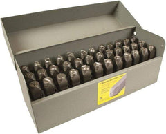 C.H. Hanson - 36 Piece, 1/4" Character Steel Stamp Set - Letters & Figures, Low Stress Round Face Full - All Tool & Supply