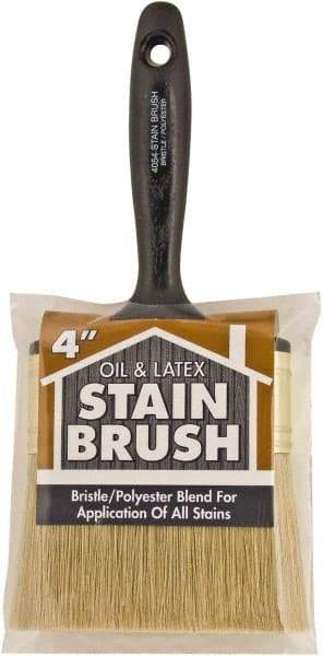 Wooster Brush - 4" Flat Synthetic Utility Paint Brush - 2-11/16" Bristle Length, 5-3/4" Plastic Beavertail Handle - All Tool & Supply