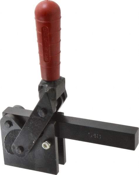 De-Sta-Co - 2,500 Lb Holding Capacity, Vertical Handle, Manual Hold Down Toggle Clamp - 129° Handle Movement, 199° Bar Opening, Solid Bar, Straight Base, Electro-Plated Zinc, Carbon Steel - All Tool & Supply