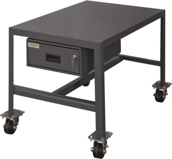 Durham - Machine Work Table with Drawer - Steel, Gray, 24" Long x 18" Deep x 36" High - All Tool & Supply