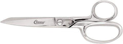 Clauss - 3" LOC, 6" OAL Chrome Plated Straight Trimmers - Steel Straight Handle, For Paper, Fabric - All Tool & Supply