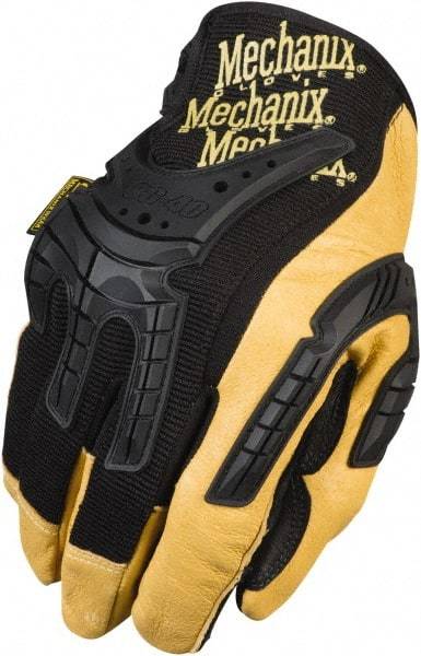 Mechanix Wear - Size M (9) Leather/TPR General Protection Work Gloves - For General Purpose, Uncoated, Hook & Loop Cuff, Full Fingered, Black, Paired - All Tool & Supply