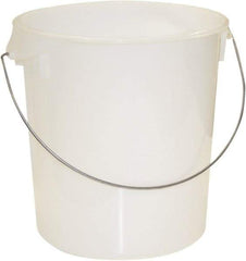 Rubbermaid - Round, White Polyethylene Food Storage Container - 14" High x 13.1" Wide - All Tool & Supply