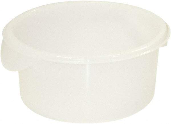 Rubbermaid - Round, White Polyethylene Food Storage Container - 4" High x 8-1/2" Wide - All Tool & Supply