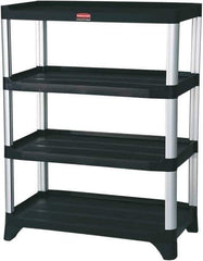 Rubbermaid - 46" High x 20" Wide x 35" Deep, 4 Shelf Structural Plastic Open Shelving - Black, 800 Lb Capacity - All Tool & Supply