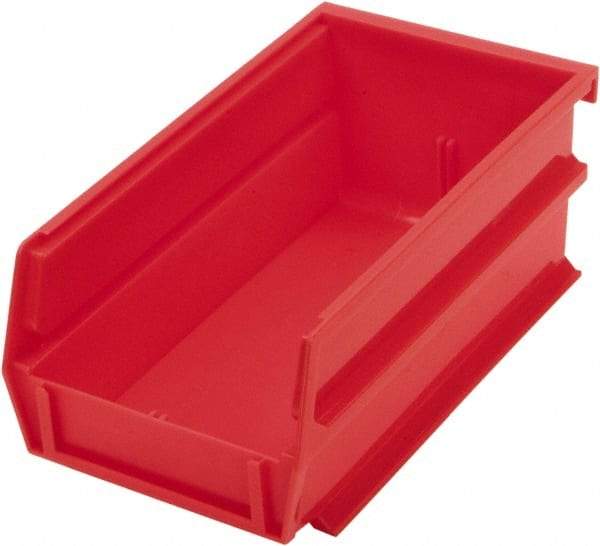 Triton - 7-3/8" Deep, Red Polypropylene Hopper Stacking Bin - 3" High x 4-1/8" Wide x 7-3/8" Long - All Tool & Supply