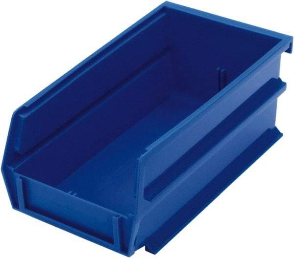 Triton - 7-3/8" Deep, Blue Polypropylene Hopper Stacking Bin - 3" High x 4-1/8" Wide x 7-3/8" Long - All Tool & Supply