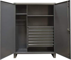 Durham - 3 Shelf Combination Storage Cabinet - Steel, 60" Wide x 24" Deep x 78" High, Gray - All Tool & Supply