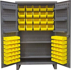 Durham - 2 Shelf 84 Bin Storage Cabinet - Steel, 48" Wide x 24" Deep x 78" High, Gray - All Tool & Supply