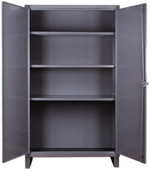 Durham - 3 Shelf Locking Storage Cabinet - Steel, 36" Wide x 24" Deep x 66" High, Gray - All Tool & Supply