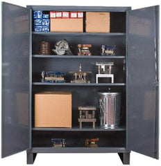 Durham - 4 Shelf Locking Storage Cabinet - Steel, 72" Wide x 24" Deep x 78" High, Gray - All Tool & Supply