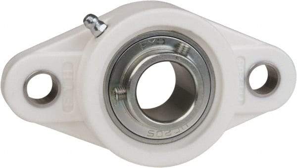 Value Collection - 1-1/4" ID, 5-13/16" OAL x 1-19/32" OAH 2-Bolt Flange Mounted Bearing - 2,540 Lb Static Cap, 4,383 Lb Dyn Cap, 4-39/64" Btw Mnt Hole Ctrs, 45/64" Base-to-Ctr Ht, Thermoplastic - All Tool & Supply