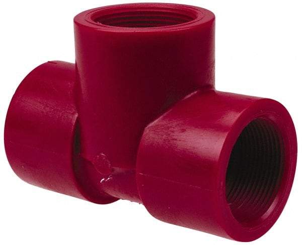 NIBCO - 1-1/2" PVDF Plastic Pipe Tee - Schedule 80, FIPT x FIPT x FIPT End Connections - All Tool & Supply