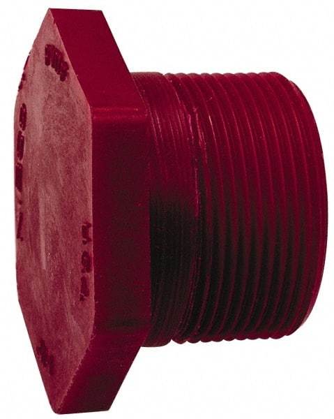 NIBCO - 1-1/2" PVDF Plastic Pipe Threaded Plug - Schedule 80, MIPT x MIPT End Connections - All Tool & Supply