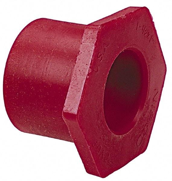 NIBCO - 2 x 1" PVDF Plastic Pipe Flush Socket Reducer Bushing - Schedule 80, SPIG x S End Connections - All Tool & Supply