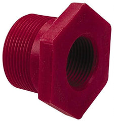 NIBCO - 2 x 1" PVDF Plastic Pipe Flush Threaded Reducer Bushing - Schedule 80, MIPT x FIPT End Connections - All Tool & Supply