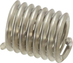 Recoil - 1/4-20 UNC, 1/2" OAL, Free Running Helical Insert - 8 Free Coils, Tanged, Stainless Steel, Bright Finish, 2D Insert Length - All Tool & Supply