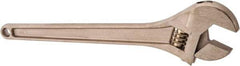 Ampco - 1-11/16" Jaw Capacity, 15" Nonsparking Adjustable Wrench - Aluminum Bronze, Plain Finish - All Tool & Supply