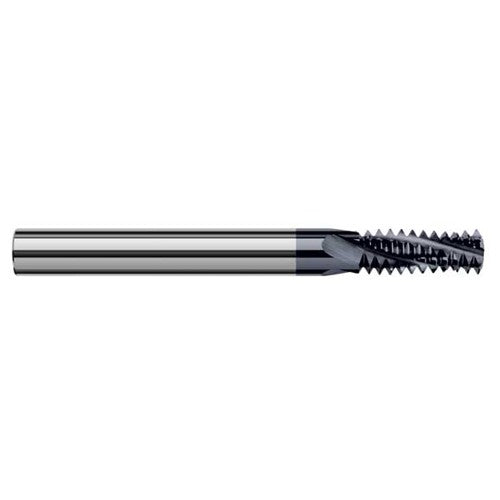 ‎0.6200″ Cutter Diameter × 1.3750″ (1-3/8″) Length of Cut Carbide Multi-Form #1-8 Thread Milling Cutter, 4 Flutes, AlTiN Coated - Exact Industrial Supply