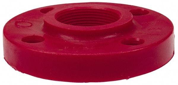 NIBCO - 1" Pipe, 4-1/2" OD, PVDF Threaded Pipe Flange - Schedule 80, Red - All Tool & Supply