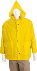 MCR Safety - Size XL, Yellow, Rain Jacket - 2 Pockets, Detachable Hood, Snap at Wrist - All Tool & Supply