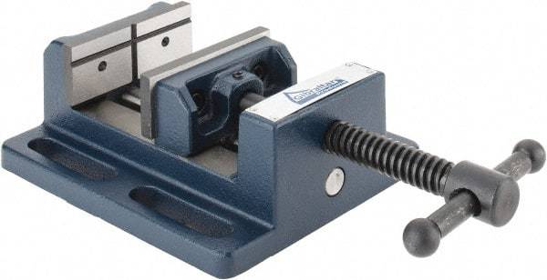 Gibraltar - 3" Jaw Opening Capacity x 1-1/8" Throat Depth, Horizontal Drill Press Vise - 3" Wide Jaw, Stationary Base, Standard Speed, 6-9/16" OAL x 2-7/16" Overall Height, Cast Iron - All Tool & Supply