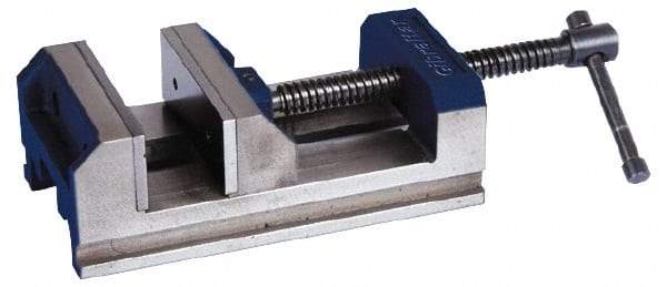 Gibraltar - 6" Jaw Opening Capacity x 2" Throat Depth, Horizontal Drill Press Vise - 6" Wide x 2" High Jaw, Stationary Base, Standard Speed, 11-15/16" OAL x 3-1/2" Overall Height - All Tool & Supply