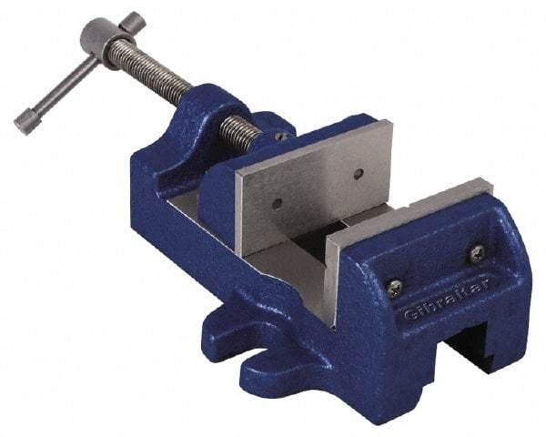 Gibraltar - 3" Jaw Opening Capacity x 1-1/2" Throat Depth, Horizontal Drill Press Vise - 3" Wide Jaw, Stationary Base, Standard Speed, 8-1/4" OAL, Cast Iron - All Tool & Supply