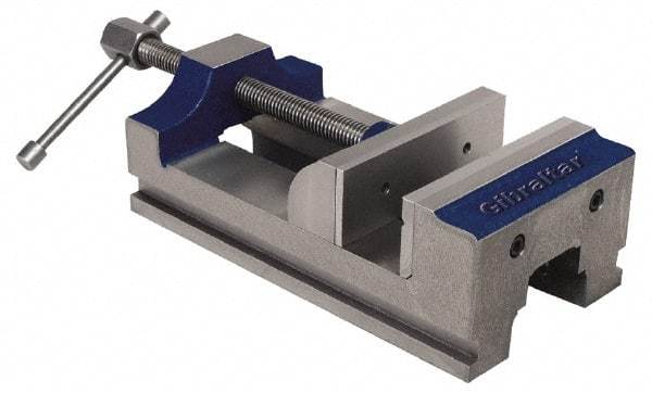 Gibraltar - 6" Jaw Opening Capacity x 2" Throat Depth, Horizontal Drill Press Vise - 6" Wide Jaw, Stationary Base, Standard Speed, 14" OAL, Cast Iron - All Tool & Supply