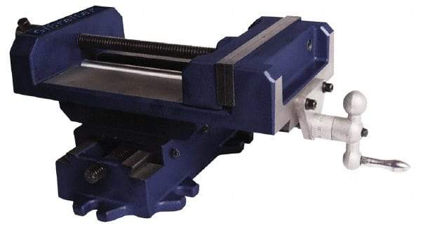 Gibraltar - 3" Jaw Opening Capacity x 1-1/8" Throat Depth, Horizontal Drill Press Vise - 3" Wide Jaw, Cross Slide Base, Standard Speed, 5-1/2" OAL x 5-5/8" Overall Height, Cast Iron - All Tool & Supply