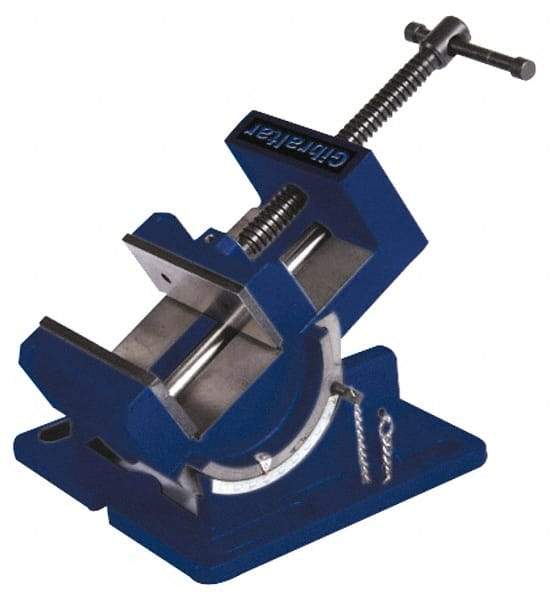 Gibraltar - 3" Jaw Width, 3" Jaw Opening Capacity, Angle Stationary Machine Vise - Manual Operation, 1 Station, 8-5/8" Long x 4-1/8" High x 1-1/8" Deep, 1-1/8" Jaw Height - All Tool & Supply