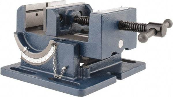 Gibraltar - 4" Jaw Width, 4" Jaw Opening Capacity, Angle Stationary Machine Vise - Manual Operation, 1 Station, 9-7/16" Long x 4-1/2" High x 1-1/2" Deep, 1-1/2" Jaw Height - All Tool & Supply