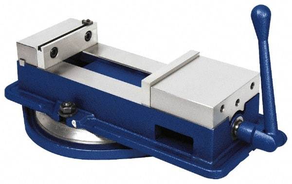 Gibraltar - 6" Jaw Width, 8-3/4" Jaw Opening Capacity, Horizontal Swivel Machine Vise - Manual Operation, 1 Station, 19-1/2" Long x 6-1/4" High x 1-5/8" Deep, 1-5/8" Jaw Height - All Tool & Supply