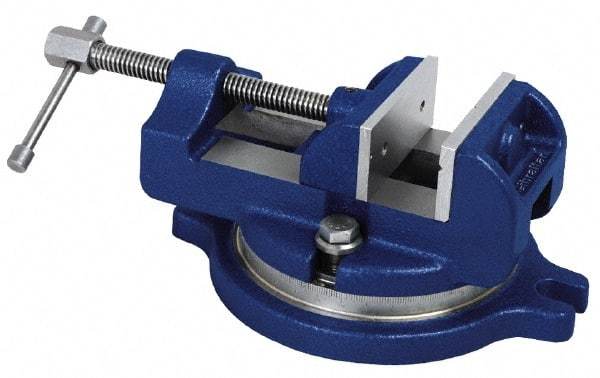 Gibraltar - 6" Jaw Width, 6" Jaw Opening Capacity, Horizontal Swivel Machine Vise - Manual Operation, 1 Station, 14-1/2" Long x 5-1/2" High x 2" Deep, 2" Jaw Height - All Tool & Supply