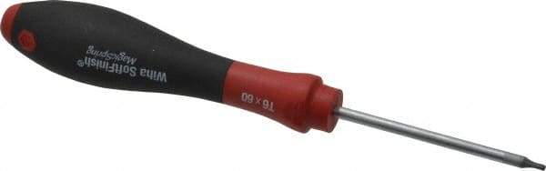 Wiha - T6 Torx Driver - 60mm Blade Length, 6-1/2" OAL, Ergonomic Handle - All Tool & Supply