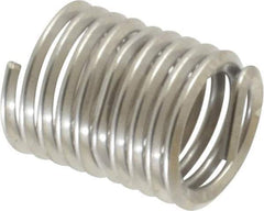 Heli-Coil - Single Insert, M6x1 Metric Coarse, 2D, Stainless Steel Screw Locking Insert - 9-1/2 Free Coils, 12mm Overall Length, 7.4 to 7.95mm Outside Diameter, with Tang, Bright Finish, 304 Material Grade - Exact Industrial Supply