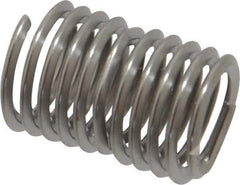 Heli-Coil - Single Insert, M8x1.25 Metric Coarse, 2D, Stainless Steel Screw Locking Insert - 10-1/4 Free Coils, 16mm Overall Length, 9.8 to 10.35mm Outside Diameter, with Tang, Bright Finish, 304 Material Grade - Exact Industrial Supply