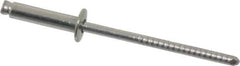 RivetKing - Size 46 Dome Head Stainless Steel Open End Blind Rivet - Stainless Steel Mandrel, 0.313" to 3/8" Grip, 1/4" Head Diam, 0.129" to 0.133" Hole Diam, 0.525" Length Under Head, 1/8" Body Diam - All Tool & Supply