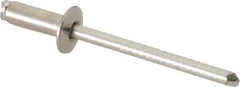 RivetKing - Size 54 Dome Head Stainless Steel Open End Blind Rivet - Stainless Steel Mandrel, 0.188" to 1/4" Grip, 0.312" Head Diam, 0.16" to 0.164" Hole Diam, 0.425" Length Under Head, 5/32" Body Diam - All Tool & Supply