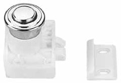 1-3/8 Inch Long x 1-3/8 Inch Wide x 63/64 Inch High, Push Knob Latch Brass and Zinc Alloy, with Satin Nickel Finish