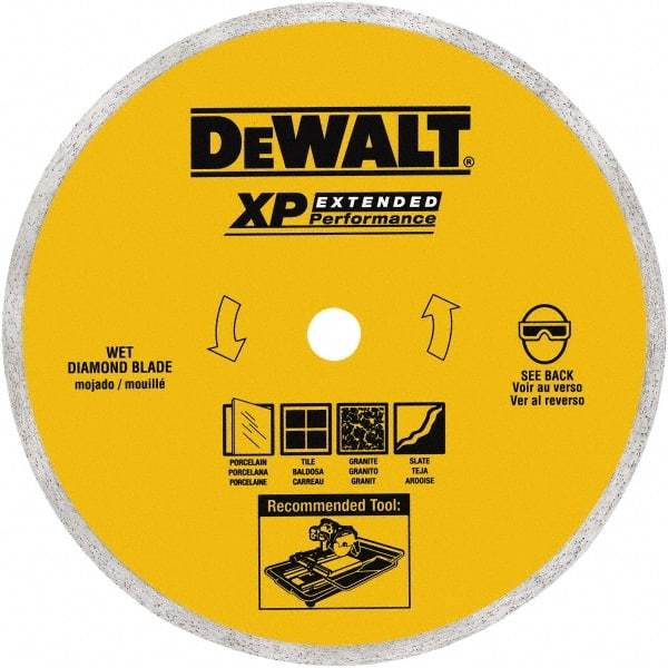 DeWALT - 8" Diam, 5/8" Arbor Hole Diam, Wet & Dry Cut Saw Blade - Diamond-Tipped, Standard Round Arbor - All Tool & Supply