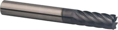 SGS - 3/8", 7 Flute, Single End, Solid Carbide, 0.015" Corner Radius End Mill - 3" OAL, 35° Helix, Right Hand Flute, 1" LOC, Right Hand Cut - All Tool & Supply